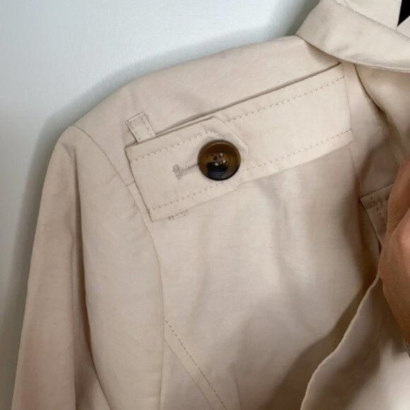 Addition Elle Women Ivory Short Double Breasted Trench Coat Jacket Plus Size X - Picture 6 of 16